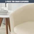 thumbnail image 4 of CHUNTIAN Velvet Club Chair Slipcover, 2-Piece Tub Chair Cover with Cushion Cover Soft Stretch Armchair Slipcover Non Slip Furniture Protector for Living Room (Light Blue), 4 of 5