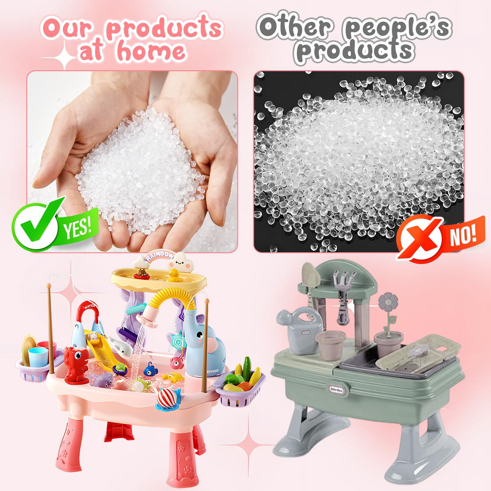 Simulation Kitchen Play Sink Water Table 2026 New Style, Electric Pump Faucet Sand Water Table with Fishing & Play Food Accessories