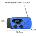 thumbnail image 2 of Solar Emergency Hand Crank Weather Radio, Portable Self Powered AM/FM Radios LED Flashlight USB Charger for Camping，blue1.23cp, 2 of 5