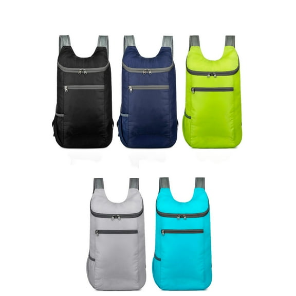 Modstep Folding Hiking Backpack for Women Men Outdoor Travel Lightweight Packable Multiple Zip Daypack College Sports Pocket Black