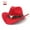 Red, variant on Unisex Western Cowboy Hat Fur Faux Felt American Hat Outdoor Wide Brim Hat with Strap