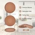 thumbnail image 2 of SNADYAH Silicone Coasters Set of 6, Coasters with Holder,Coasters for Drinks,Beer,Coffee Coasters,Suitable for Kinds Cups,Hot or Cold,Non-Slip, Non-Stick, Deep Tray（ Brown）, 2 of 6