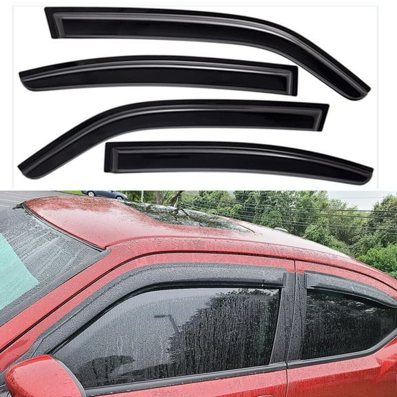 Tuqiang Outside Mount Window Visor Sun Rain Guards For 2006 - 2010 Dodge Charger Black 4PCS