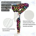 thumbnail image 5 of COEQINE Leopard Print Pink Green Girls Sport Leggings High Waist Stretch Pants Soft Tummy Control Leggings Tights, for 12-13 Years Kids Girls, 5 of 7