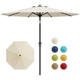 thumbnail image 1 of QinaQin Sombrilla para patio de 10 pies, paraguas de mesa para exterior con manivela suave, inclinación con botón y 8 varillas resistentes, protección UV e impermeable para jardín o terraza, 1 of 7