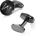 thumbnail image 5 of Initial Cufflinks for Men Personalized Black Cuff Links 26 Alphabet Letter A-Z Suit Accessories  for Wedding Business Formal Occasions, 5 of 7