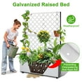 thumbnail image 2 of BeesClover Horizontal Grid Metal Planter Box - Garden Bed with Trellis Privacy Screen & Drainage Holes, Outdoor Raised Garden Box for Climbing Plants, Flower, Vegetable, 2 of 8