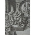 thumbnail image 2 of Francesco Pinna 19x24 Black Ornate Framed Double Matted Museum Art Print Titled: The Virgin and Child with the Infant Baptist, Saint Elizabeth, a Kneeling Prelate, and Three Attend, 2 of 5
