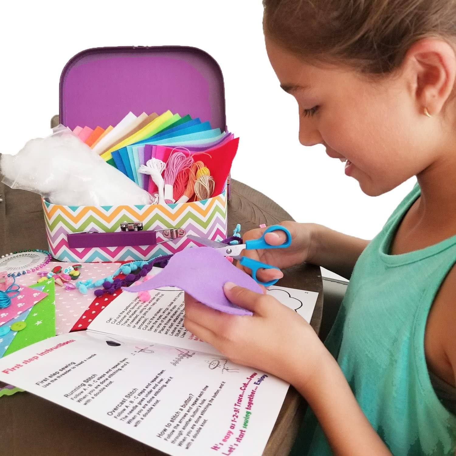 Jewelry Sewing Kit - A Fun sewing projects for kids age between 4-10 years  old - MozArt Supplies USA