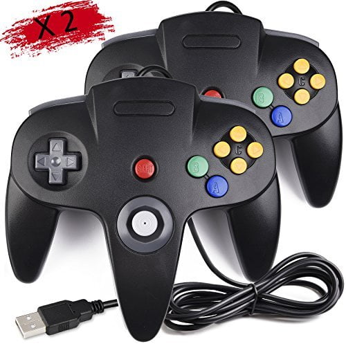 synet overskud perspektiv USB 2 Pack Classic Nintendo 64 Controller N64 Wired USB PC Game Pads -  Walmart.com