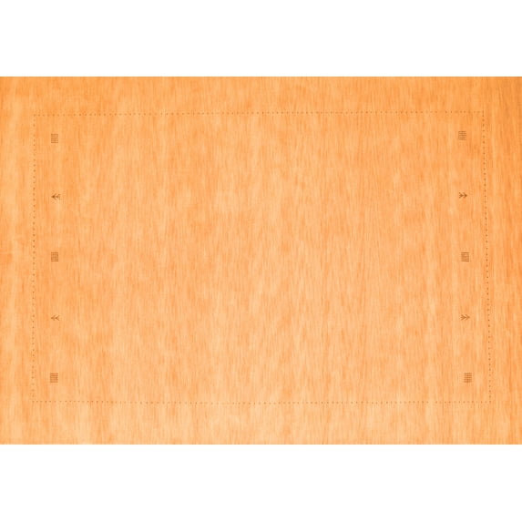 Ahgly Company Indoor Rectangle Solid Orange Modern Area Rugs, 7' x 10'