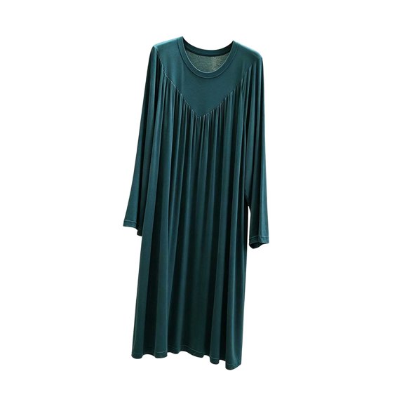 StSilkitty Women's Long Sleeve Nightgowns Crewneck Sleepwear Night Gown Lightweight Comfy Breathable Sleepshirts