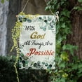 thumbnail image 6 of Christian Garden Flag Spring Summer Eucalyptus Leaves Yard Flag Religious Garden Flags Inspirational with God All Things Are Possible Flags for Outside 12x18 Double Sided, 6 of 6