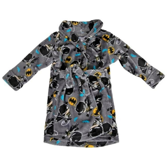Komar Kids Boys DC Comics Chibi Batman Icons Plush Toddler Robe (2T)