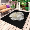 thumbnail image 4 of Outdoor Rug 3x5 ft White Black Flower Outdoor Large Area Rug Non Slip Rubber Abstract Floral Golden Front Door Mat RV Rug Camping Carpet Patio Outdoor Rugs for Backyard Balcony Deck Porch Indoor, 4 of 9