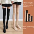 thumbnail image 3 of Lerpwige Women's Fleece Lined Thigh High Socks Soft Long Stockings Winter Thermal Socks, 3 of 12