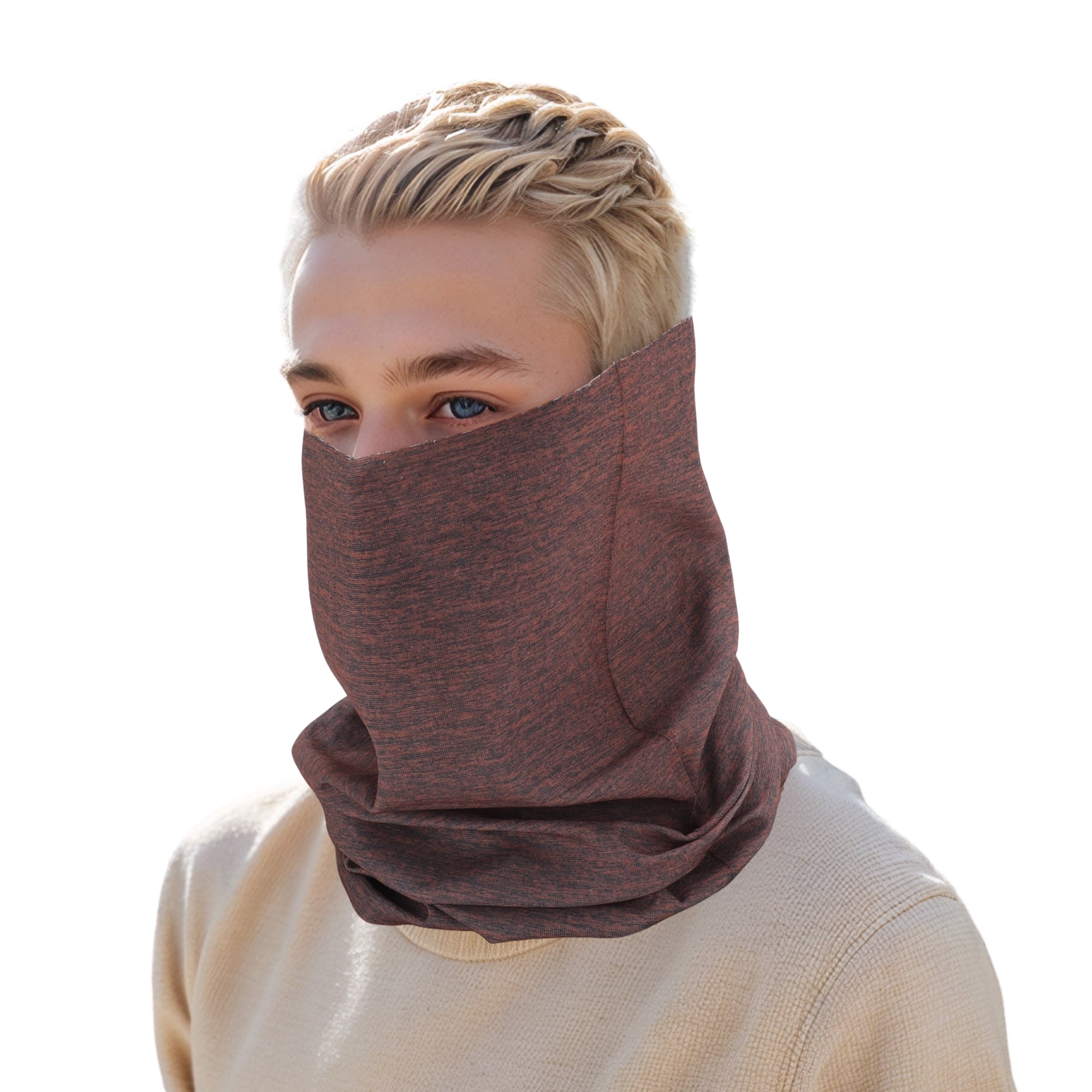 Unique Bargains Multi-function Face Scarf Mask 1 Pc Deep Brown