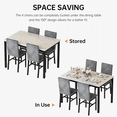 thumbnail image 3 of MIERES Dining Table Set for 4 ，Kitchen Table with Modern Faux Marble Tabletop and 4 Velvet Upholstered Chairs,  Dining Table for Apartments, Kitchens, Dining Rooms, Breakfast Nooks, 3 of 8