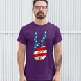thumbnail image 3 of Tee Hunt Patriotic Victory Sign T-shirt American Flag USA Independence Day Men's Tee, Purple, Large, 3 of 5