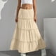 thumbnail image 2 of Vestido de Verano Midi Longitud Color Sólido Relajado Deportes Elástico de la Cintura Nudo Falda Completa para Niños, 2 of 8