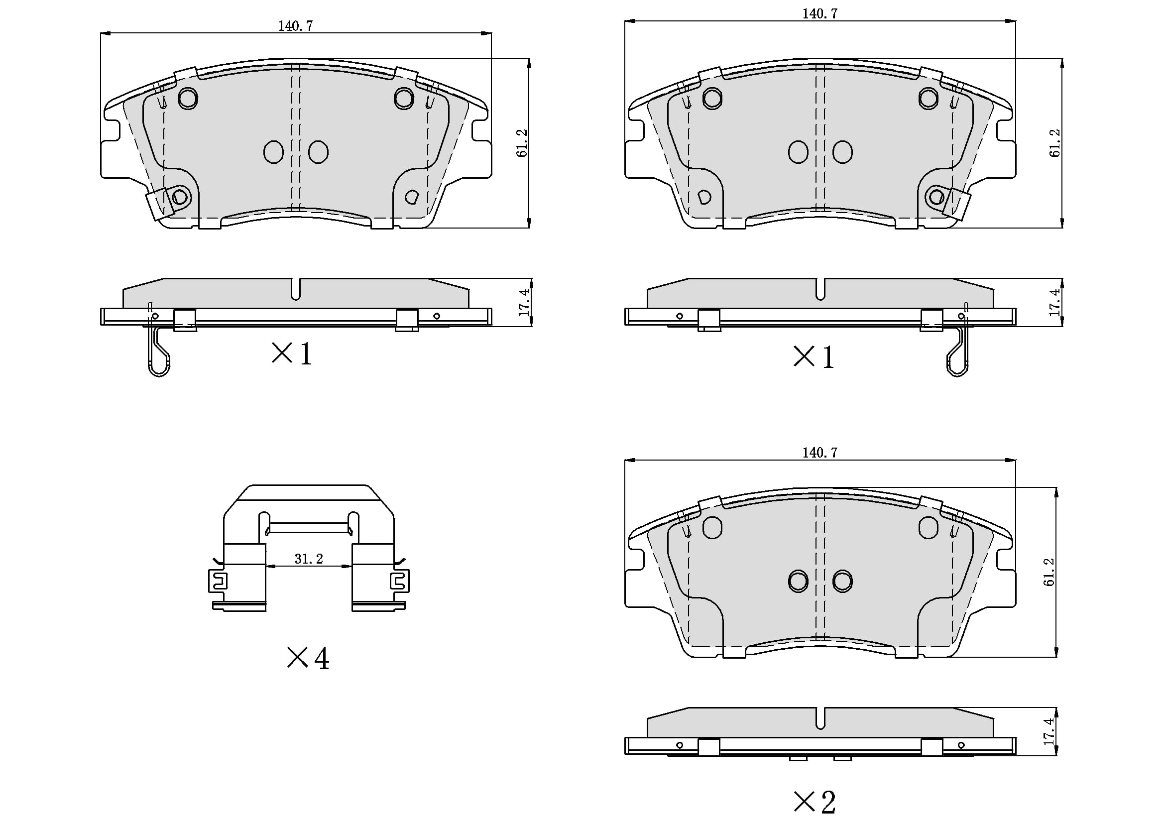 UltraHC 700 Brake Pad Set, Front HC7.1847.0.C, Hyundai Elantra 2020-2017