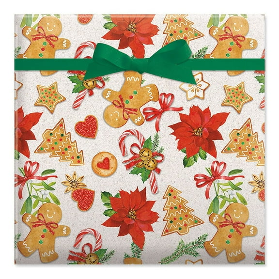 Current Homemade Gingerbread Christmas Jumbo Wrapping Paper Roll, 23-Inch x 32-Foot
