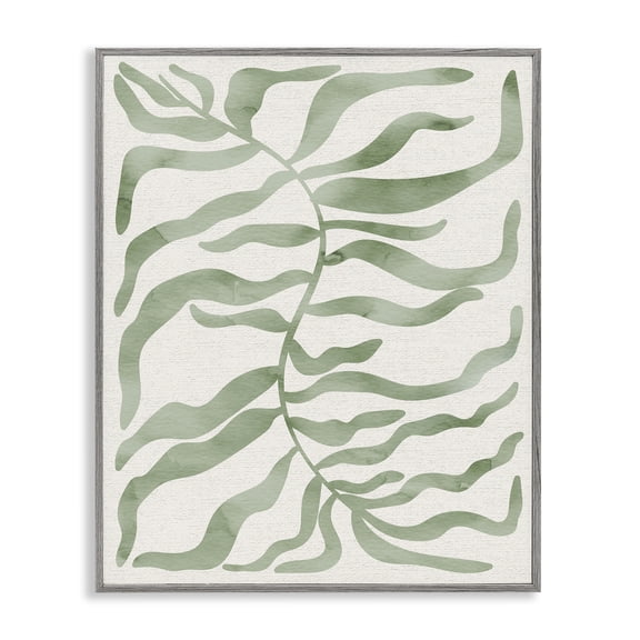 Stupell Industries Eclectic Boho Plant Leaves Gray Framed Giclee Art, 11 x 14, by Lil' Rue