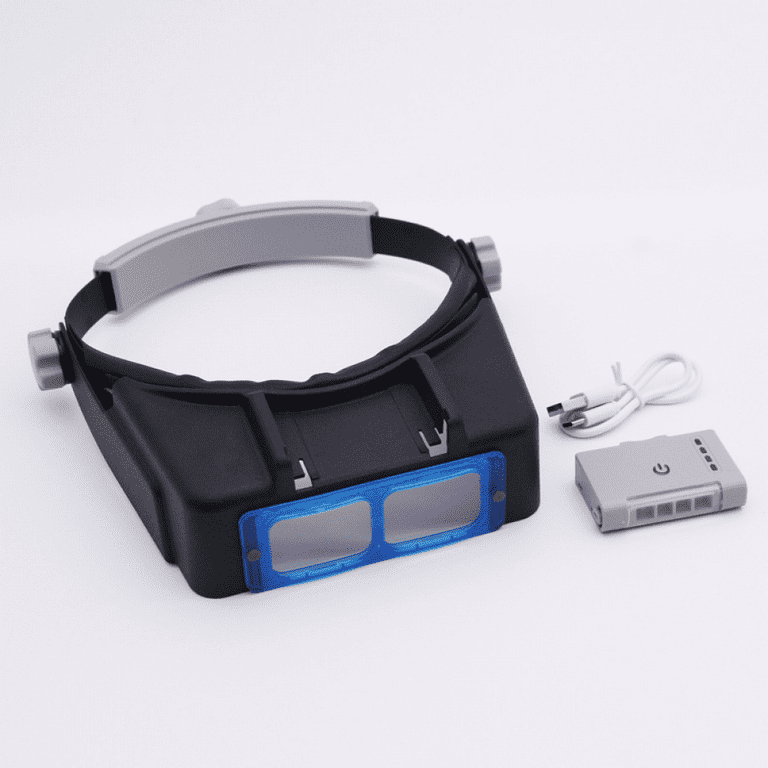 Headband Magnifier with Light, Rechargeable Magnifying Glasses for Close  Work, 1.5X - 3.5X Magnifying Headset with 4 Lenses, Jewelers Magnifying