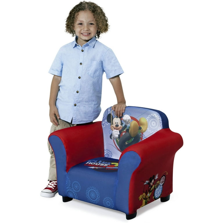 Delta Children Disney Mickey Mouse Kids Upholstered Chair with Sculpted Plastic Frame