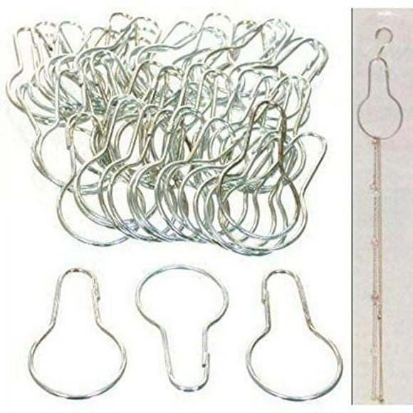 50 Crochets de Rideau de Douche Chaîne Tri Organisation Vitrines