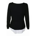 thumbnail image 3 of Womens Layered-Look Brooch Pullover Sweater, 3 of 4
