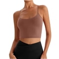 thumbnail image 1 of Wo-Fusoul Sports Bra for Women, Solid Color Elastic High-Impact Support with Removable Pads, Light Beige, 1 of 5