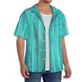 thumbnail image 2 of Kdxio Men's Hawaiian Shirt for Men Short Sleeve Shirt Turquoise Wooden2 Summer Casual Holiday Beach Button Down T-Shirts, 2 of 5
