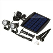 LED Solar Garden Spotlights - Super-Bright, Easy No-Wire Installation with Ground or Wall Mount Option. Auto On/Off. All-Weather/Water-Resistant