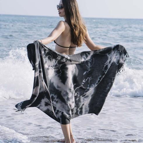 MoonHome Women Print Casual Scarf Long Shawl Gauze Holiday Silk Towel Beach Towel Scarf 