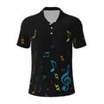 thumbnail image 2 of Daiia Color Musical Notes Pattern Men’s Polo Shirts,Solid Deck Shirt,Classic Fit, Breathable Cotton Polo for Casual and Sport Wear-3X-Large, 2 of 7