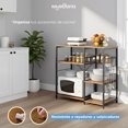 thumbnail image 2 of MUEBLANA - Alacena organizador cocina – Con estantes, canastillas y colgadores – Acero y madera – Compacta, resistente al agua y fácil de armar – 90x40x85 cm – Capacidad 20kg por nivel, 2 of 7