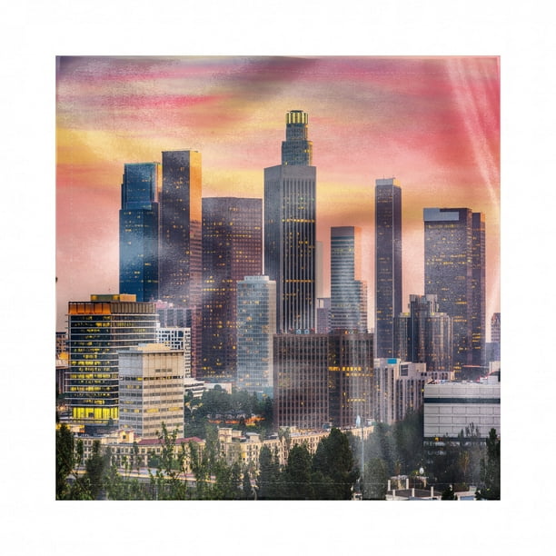 City Decorative Napkins Set of 4, Los Angeles California Skyline with