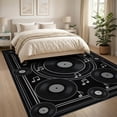 thumbnail image 3 of ODIKA 8'x10' Washable Area Rug Non-Shedding, Easy Care, Vinyl Note Record Album Disc Motif Border Round Cd Themed Music Flowing Dynamic for King Size Bedroom Under Bed, Master Suite, 3 of 7