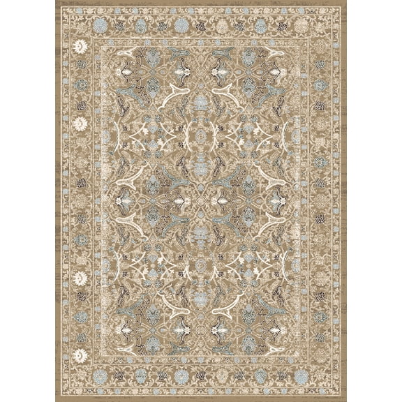 Radici Usa Colosseo Area Rug 3564 Traditional Beige Circles Branches 5' 3" x 7' 3" Rectangle