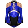 thumbnail image 3 of TiaoBug Kids Girls Circus Ringmaster Cosplay Jumpsuit Sequins Tassel Lion Tamer Stage Performance Costume Royal Blue 14, 3 of 7