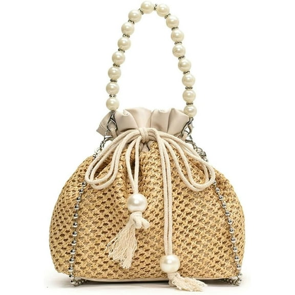 HLSOHJP Straw Hobo Bags Women Underarm Bucket Shoulder Bag Vintage Summer Beach Bag Travel Crossbody Clutch Purse Tote Handbag