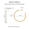 thumbnail image 4 of Rosec Jewels Certified Moissanite Hoop Earrings for Women - Moissanite Earrings with Screw Back - D-VS1 Grade - with Jewelry Box, 14K Yellow Gold, 4 of 6