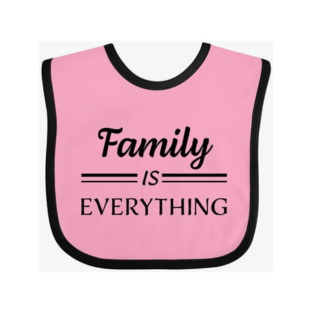 

Inktastic Family Is Everything in Black Text Gift Baby Boy or Baby Girl Bib