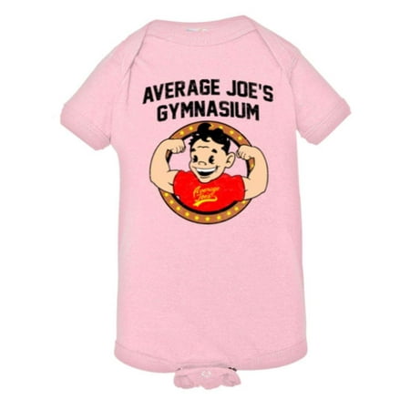 

PleaseMeTees™ Baby Average Joe s Gymnasium Dodgeball Logo HQ Jumpsuit