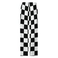 thumbnail image 4 of Small Black White Check Motorsport Race Flag Checkered Pajama Pants Breathable with Pockets Pajamas For Lady Vintage Sleeping Pants Bedroom Homewear, 4 of 6