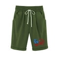 thumbnail image 4 of IROINNID Savings Bermuda Shorts for Women Summer Printed Five Points Large Size Cotton Linen Pants Pants Shorts,Olive Green, 4 of 6