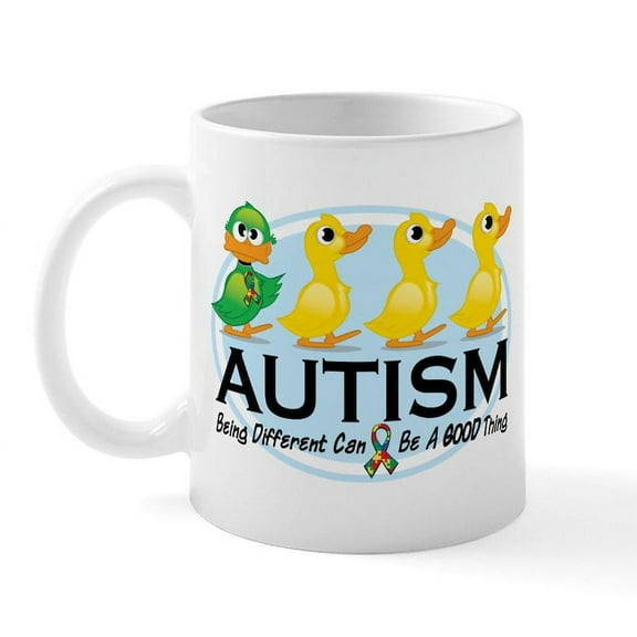 CafePress - Autism Ugly Duckling Mug - 11 oz Ceramic Mug - Novelty Coffee Tea Cup