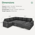 thumbnail image 4 of HONBAY Modular Sectional Pull-Out Sofa Bed U-Shaped  Linen Couch Bed with Storage for Living Room, Gray, 4 of 10