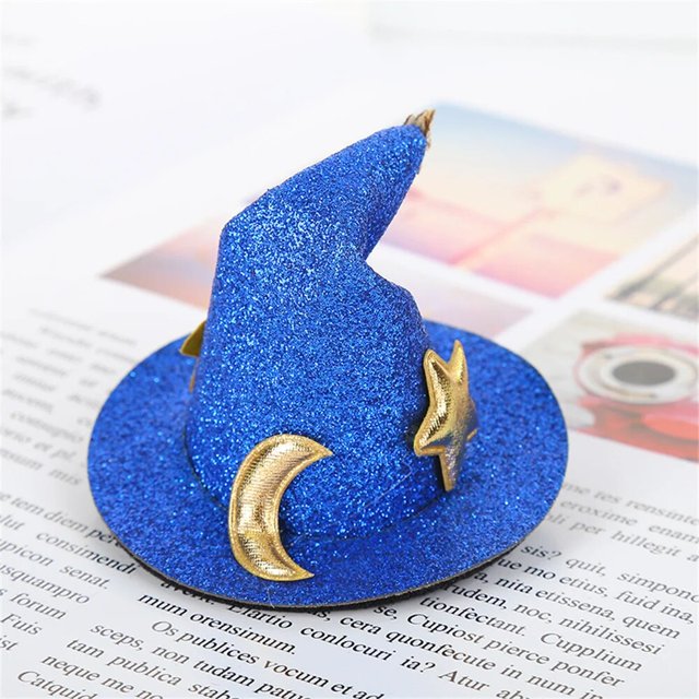 Sombrero de bruja de Halloween para mujer, Clip de pelo, Mini estrella, Luna, sombrero de bruja, horquilla, tocado, adornos de fiesta, tocado, suministros de fiesta